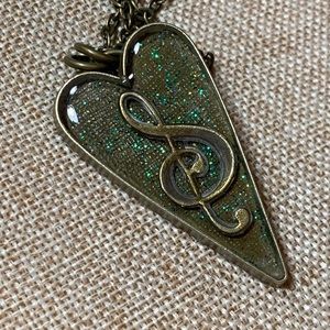 Music Heart Necklace New Handmade One of a Kind